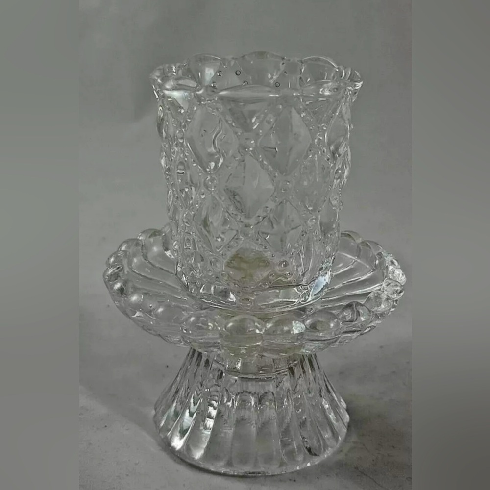 PartyLite Quilted Crystal Votive Candle Holder Retired P9246 Taper Candle